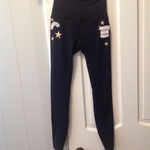 Spiritual Gangster Embroidered Leggings XS NWOT